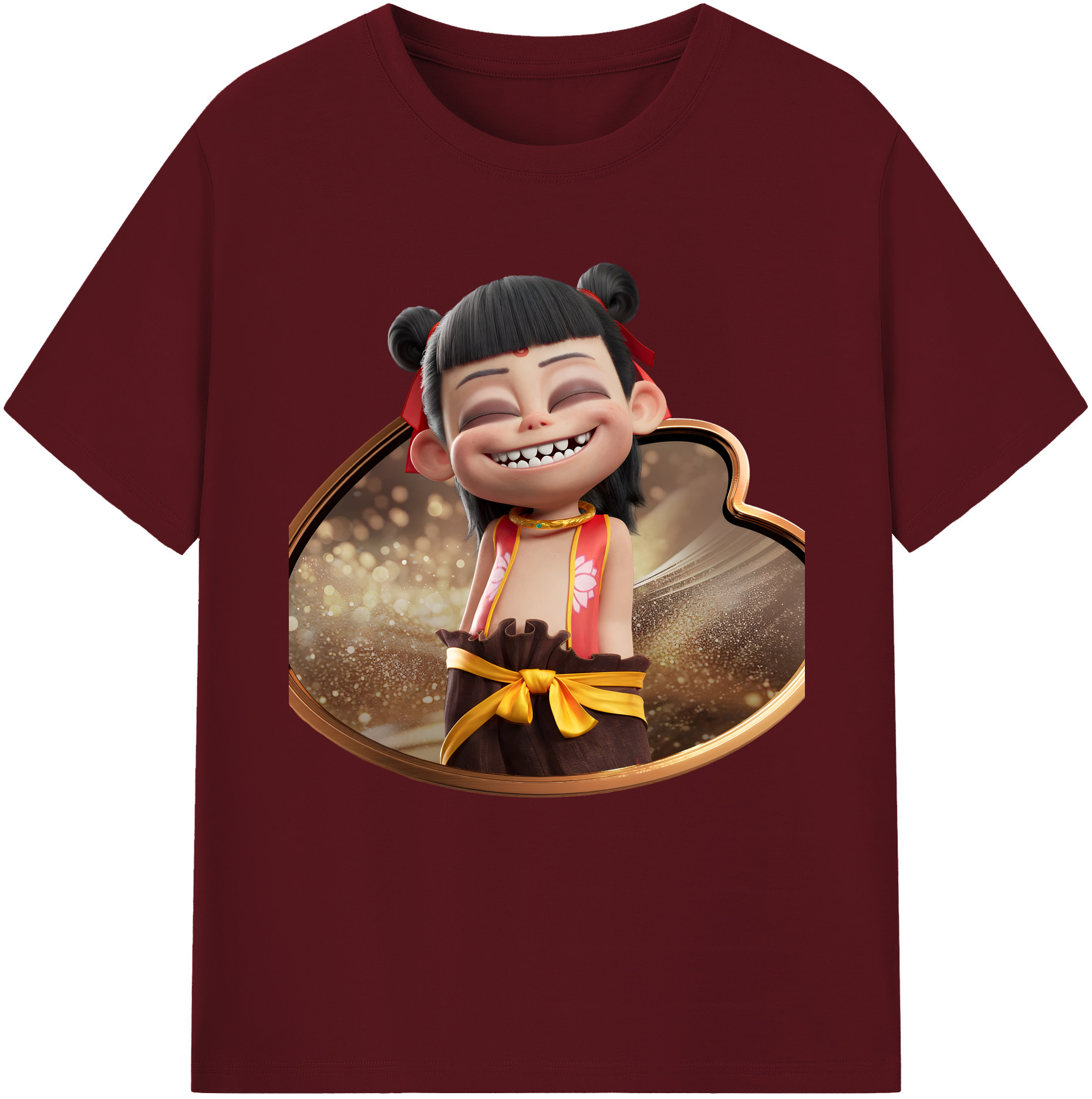 （画像用） Ne Zha 2 ナタ 魔童の大暴れ 綿100％半袖Tシャツ（フロントプリント）